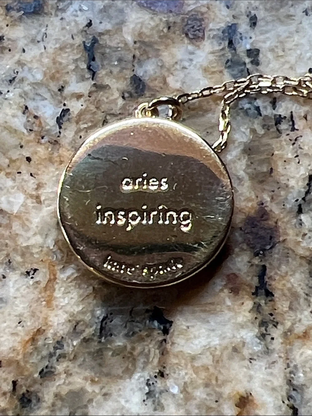 Kate Spade Gold-Tone Aries Zodiac Pendant Necklace with White pearl & rhinestone